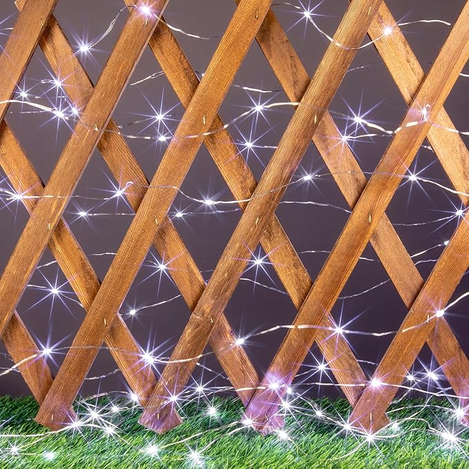 Solar String Lights for Outside,200FT 600 LEDs Solar Fairy Lights,Waterproof 8 Modes Button Outdoor String Light for Patio Garden Backyard Tree Wedding Christmas,Silver Wire,Cool White