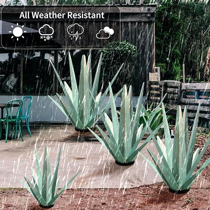 KODIBO 24" Metal Agave Plant Outdoor Decor, Large Yard Statue, Mint Green | Outdoor-Resistant Metal, Hand-Painted Finish, Tequila Rustic Sculpture, Garden Patio Lawn Ornament for Desert Landscaping