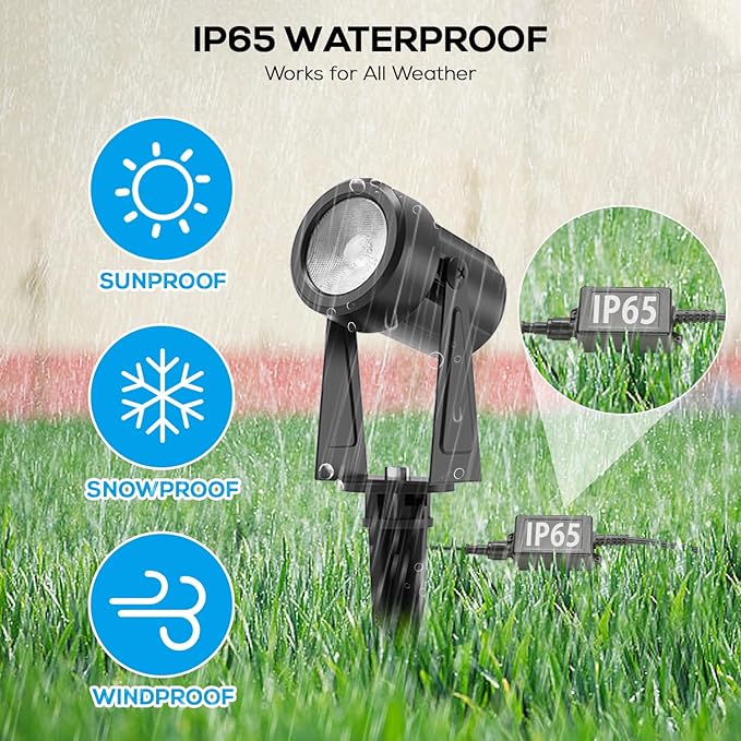 SUNTHIN Outdoor Landscape Lighting with Dusk to Dawn Sensor Controller, 6 Pack