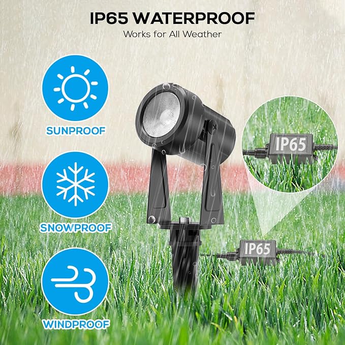 SUNTHIN Outdoor Landscape Lighting with Dusk to Dawn Sensor Controller, 10 Pack