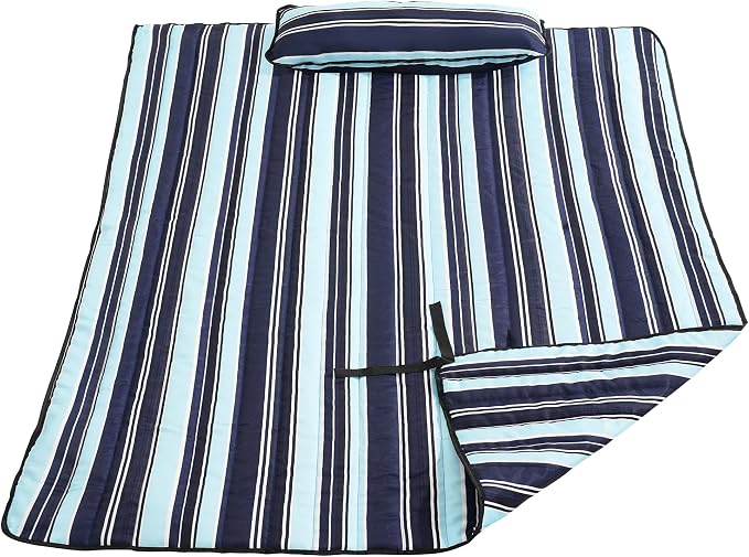 Lazy Daze Hammocks 2 Person Hammock Pad and Pillow Set, Double Polyester Quilted 78" x55" Replacement Pad for Rope Hammock, Aqua Navy
