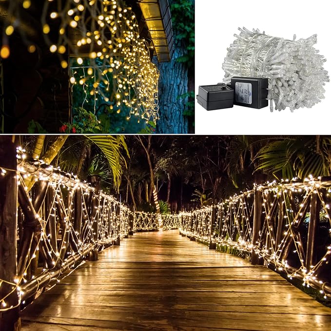 Solhice LED Curtain Lights Outside 40ft x 3ft for Backyard, 600 LED Plug in Hanging Fence String Lights Outdoor Waterproof for Backdrop Backyard Patio Deck Décor (Not Connectable)