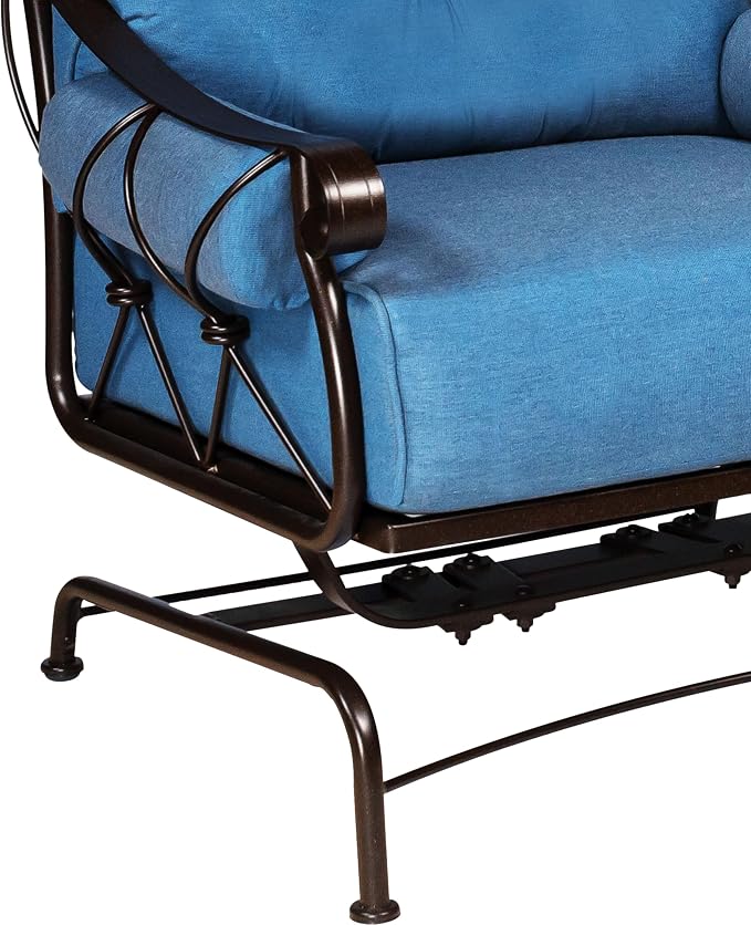 Four Seasons Courtyard Uptown 3 Piece Outdoor Bistro Patio Furniture Set with 2 Cushioned Metal Garden Chairs and Square Table for Front Porch Seating