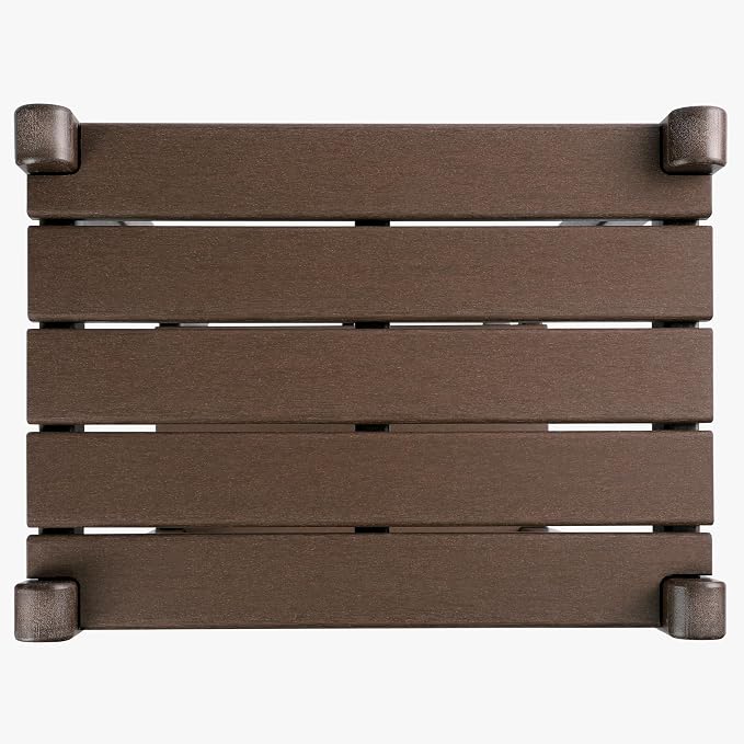 WestinTrends Malibu 36" Outdoor Adirondack HDPE 2-Tier Patio Side Table, Dark Brown