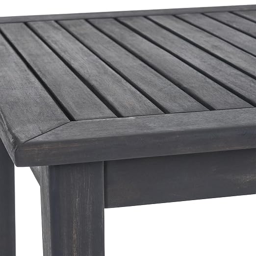 Christopher Knight Home Teresa Outdoor Minimalist Acacia Wood Rectangle Bar Table Dark Gray