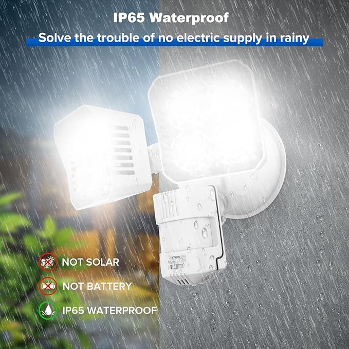 SANSI 36W 3600LM LED Motion Sensor Outdoor Light, IP65 5000K (White) | 4 Modes Motion Lights for Outside, 350W Equiv LED Flood Lights Outdoor Security Lights for Backyard, Garage, Yard, Porch