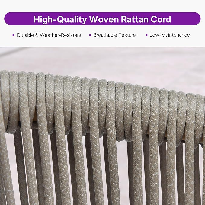 PURPLE LEAF 16 Pieces Outdoor Dining Set All Weather Wicker Patio Dining Set with Rectangular Aluminum Table and Modern Armrest Dining Chairs for Garden Deck Backyard Kitchen, Teak