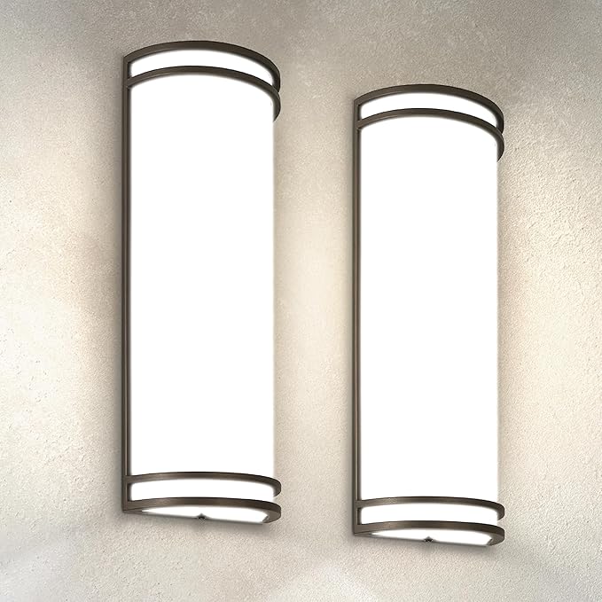 ASD 18 Inch LED Outdoor Sconce Lights - 20W 120-277V 3000K 4000K 5000K Bronze Exterior Lighting Fixtures, Dimmable Exterior Lights for House, Modern Patio Wall Light Fixture ETL, 2 Pack