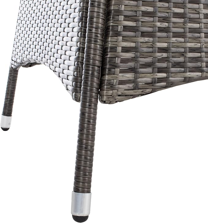 SAFAVIEH Outdoor Collection Challe Grey Brown/White Dining Set PAT7702C-3BX
