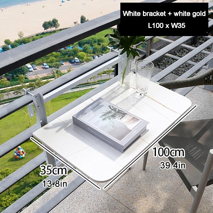 Adjustable Folding Balcony Railing Bar - 4-Level Height for Indoor/Outdoor Use, Perfect for Patios, Balconies & Decks (L100*W35cm) - Enhance Your Space!