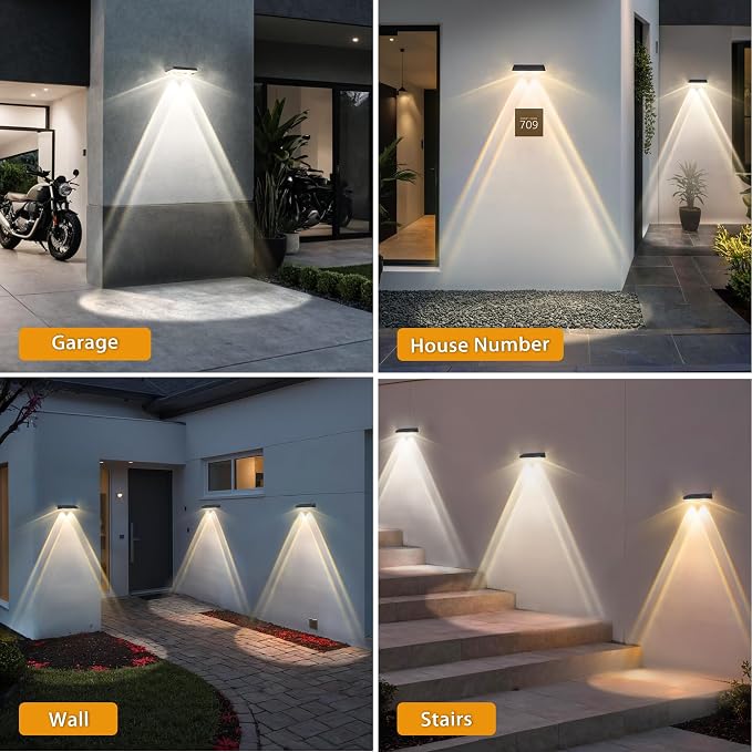 Solar Fence Lights Outdoor, 12-Pack 120LM Fence Lights Solar Powered, IP67 Waterproof Dusk to Dawn Auto On/Off 12+ Hours for Outside/Backyard/Wall/Step/Patio/Deck/Pool (3000K/4000K/6000K White)