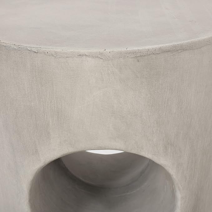 Samuel Indoor Contemporary Lightweight Concrete Accent Side Table