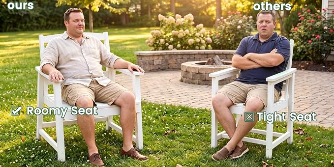 LOUNZY 5 Piece Outdoor Dining Table Set for 4, Patio Furniture, White | 4 seat Outdoor dining set, weather resistant HDPE, UV and moisture resistant, built for long-term backyard