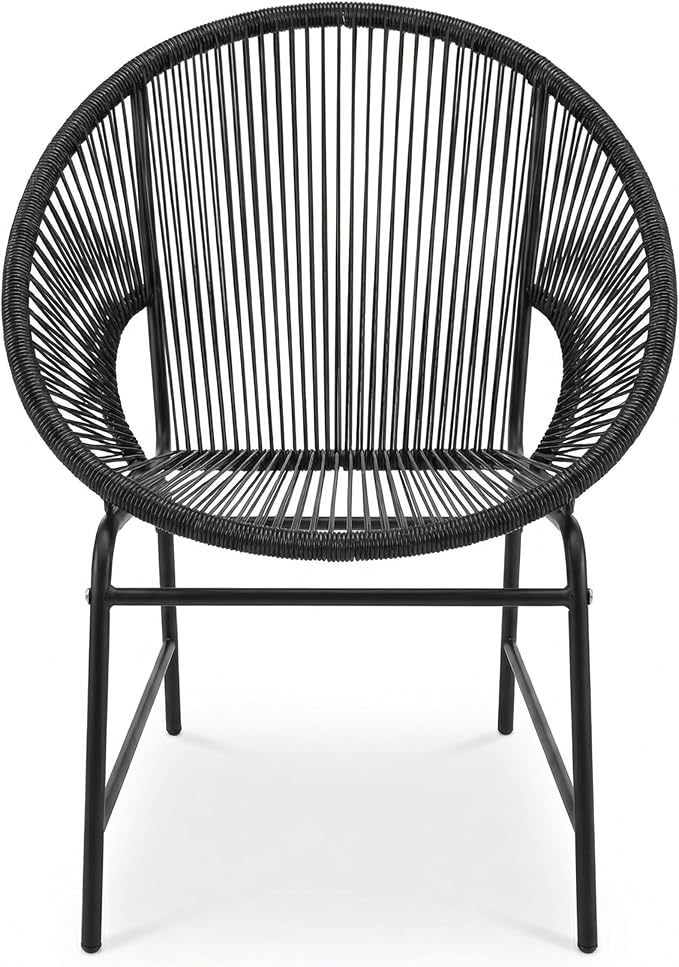 Christopher Knight Home Dessa 4 Piece Patio Furniture Set with Acacia Wood Coffee Table, 4 Seater PE Rattan Outdoor Conversation Set, Metal Outdoor Sectional Sofa Set, Beige+White, Black
