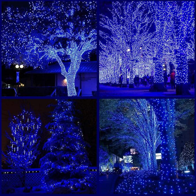 YULETIME 200 Blue LED Christmas Lights, 66 ft Green Wire UL String Light | True Blue, Stay Lit, End-to-End Connectable, UL Certified, Commercial Grade, 1-Strand 200 Lights, 4" Spacing