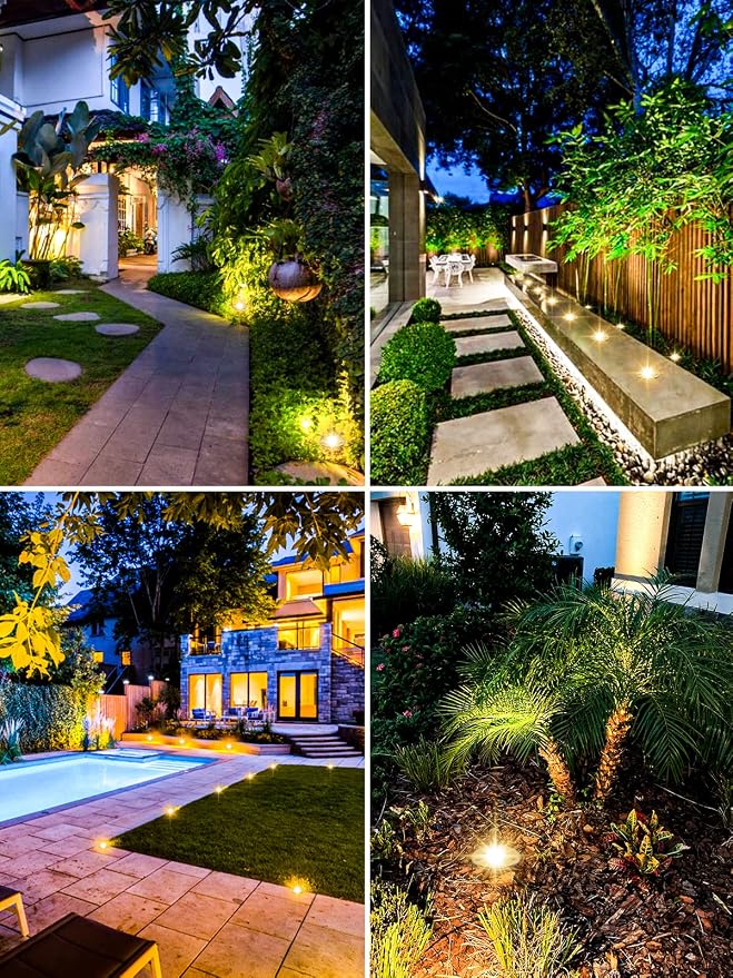 ZUCKEO Low Voltage Landscape Lighting LED Well Lights 3W 12V-24V in Ground Light IP67 Waterproof Outdoor Low Voltage Landscape Lights for Floor Driveway Deck Step Garden (8 Pack Warm White)