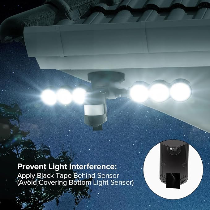 SANSI 55W 7000LM Motion Sensor Outdoor Security Lights | Super Bright 5000K Dusk to Dawn Flood Lights Outdoor, 320° Beam Angle, Yard, 4 Modes, IP65 Waterproof, ETL Listed, Black