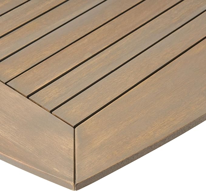 Great Deal Furniture Candance Outdoor Acacia Wood Expandable Dining Table, Gray (309609)