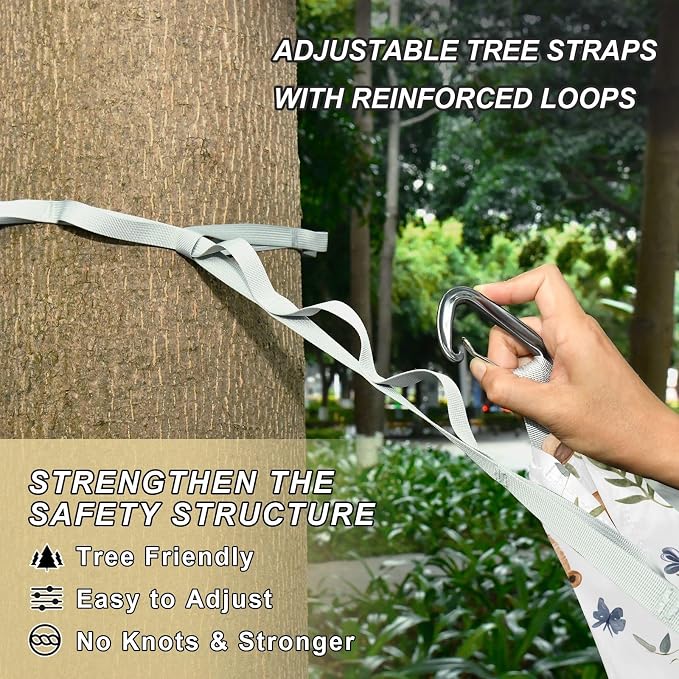 Camping Hammock Outdoor Hammocks for Outside Bear Cute Leaf Beach Trees Portable Lightweight with Pockets Tree Straps Indoor Small