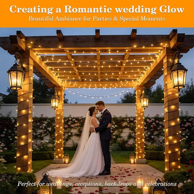 66FT 200 LED Christmas Light, Twinkle Xmas Lights with 8 Modes and Timer, Outdoor Waterproof Christmas Tree Lights for Room Bedroom Wedding Party Holiday Decorations, Warm White