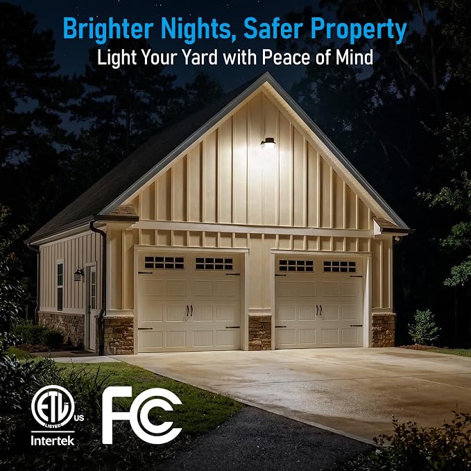 TORCHSTAR LED Barn Light Dusk to Dawn Area Lights Aluminum 3000K Bronze | Outdoor Security Flood Lighting with Photocell, ETL & FCC Listed, IP65 Waterproof, 110-277V, Garage, Yard