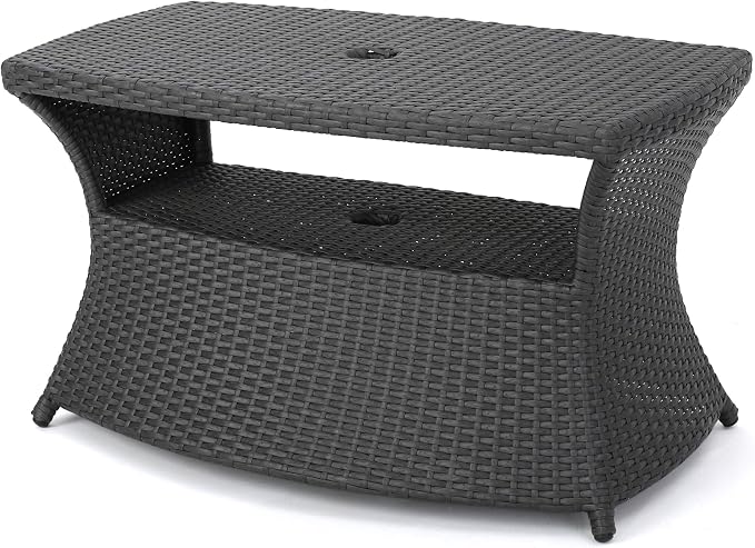 Christopher Knight Home Banta Outdoor Wicker Side Table (Grey)