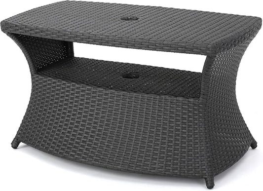Christopher Knight Home Banta Outdoor Wicker Side Table (Grey)