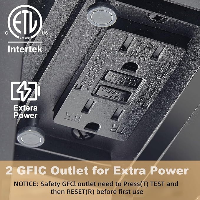 Porch Lights with GFCI Outlet with Remote | Dusk to Dawn Motion Sensor Outdoor Light, Upgraded 4 Lighting Modes Exterior Fixture Outside Lights for House Patio Garage