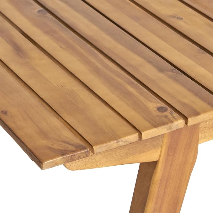 Christopher Knight Home 7 Piece Outdoor Dining Set, 69" Acacia Wood Patio Table with 6 Wooden Chairs, Teak Finish Solid Wood Dining Table Set for Backyard Garden Porch Deck