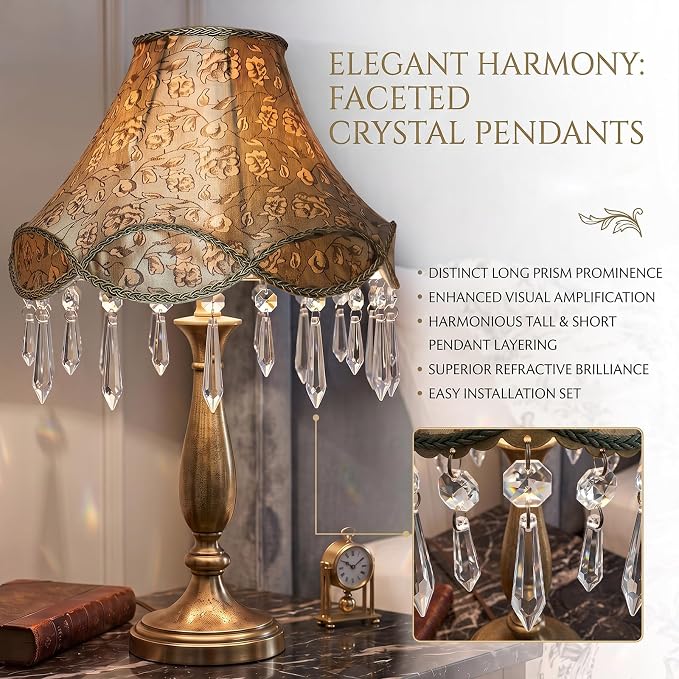 Premium Clear Crystal Glass Drops 3.1" -Multi Purpose Bluk Crystal Beads Hanging Prisms for Holiday Party/Home/Window Decoration/Chandelier Replacement Parts (L-100pcs)