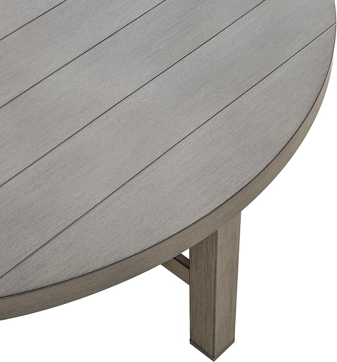 Ulax furniture 45-Inch Round Patio Coffee Table, Durable Aluminum Outdoor Side Table