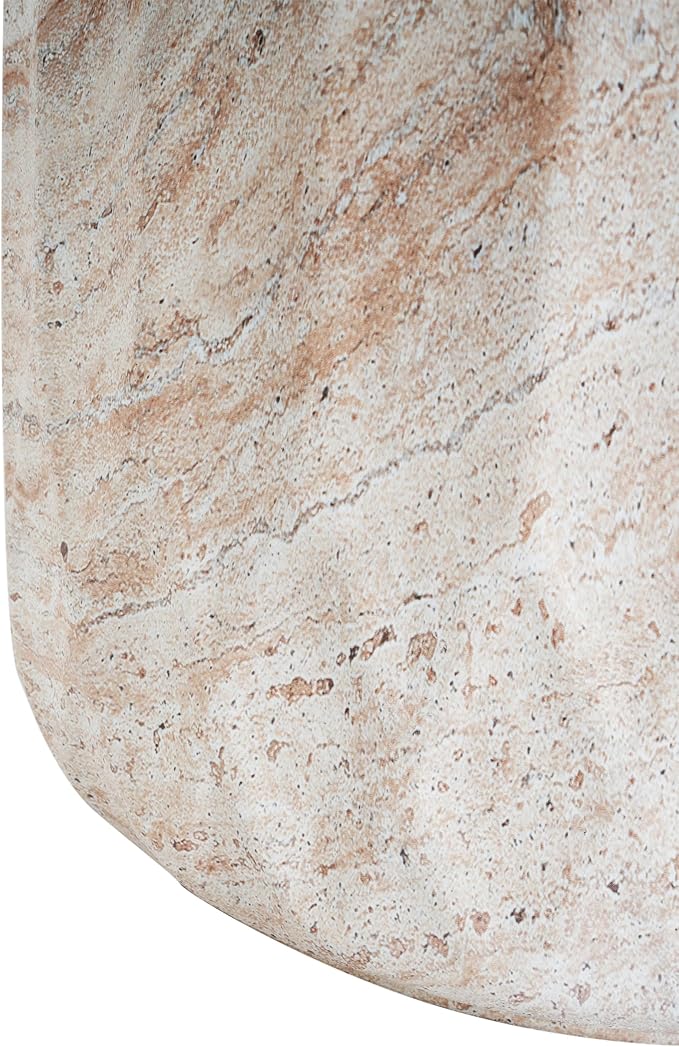 Outdoor Side Table Concrete Side Table Faux Marble End Table Stone Side Tables Patio Small Coffee Tables Travertine Garden Stool Plant Stand for Porch, Backyard Patio, Cylinder