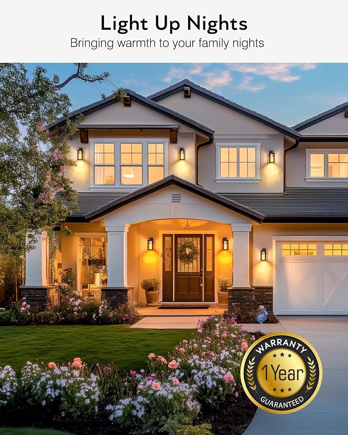 VIANIS Large Dusk to Dawn Porch Lights Outdoor, Oil Rubbed Bronze Exterior Garage Light Fixtures Wall Mount for House, Farmhouse Outdoor Wall Sconce Lantern with Integrated 10W LED Light Source
