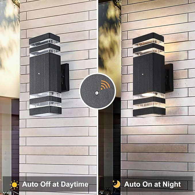 Dusk to Dawn Outdoor Lighting Wall Mount, Porch Lights Outdoor Wall Lamps for Patio Waterproof 14W LED Exterior Light Fixture Sconce Lights for House Hallway Garden Corridor