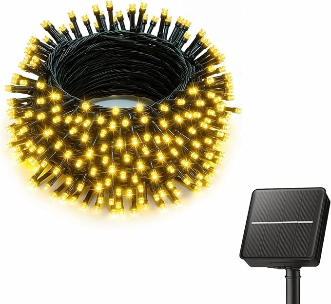 Brightown Solar String Lights Outdoor Waterproof, 40FT 100 LED | Solar Powered Christmas Lights with 8 Modes, Auto On/Off, Patio Lights for Outside Tree Garden Party Decor (Warm White)