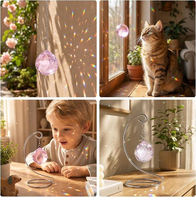 Bereavement Gifts for Loss of Loved One, Hanging Pink Rainbow Maker