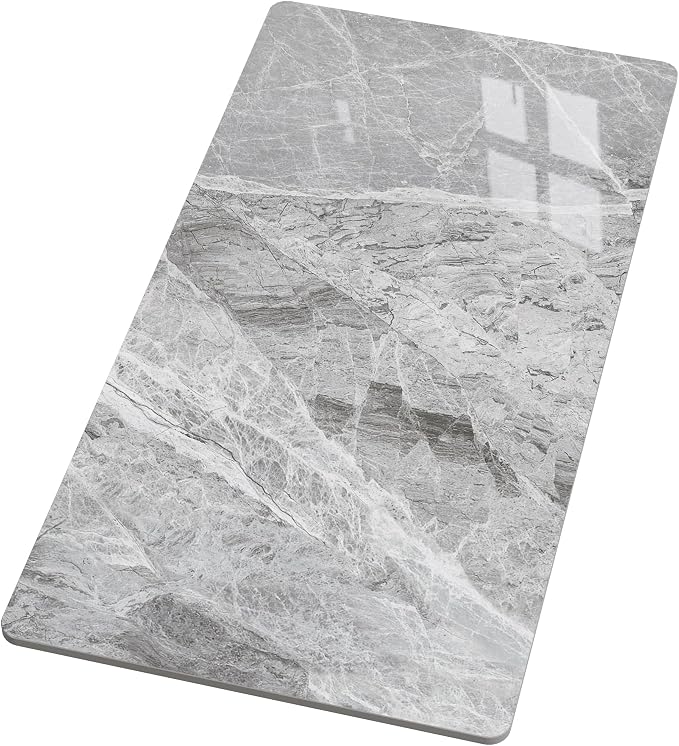 Rectangle Table Top,55.1 ” x 27.5 ” Grey Sintered Stone Tabletop, DIY Replacement & Cover Marble Desktop, Scratch & Wear Resistant, Easy to Clean, Suitable for Indoor & Outdoor
