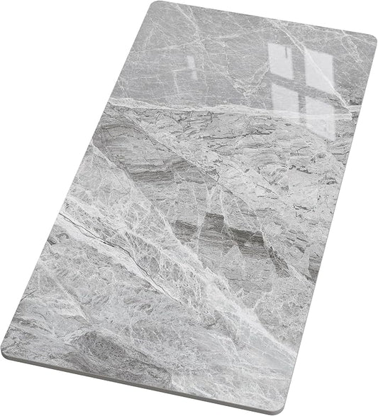 Rectangle Table Top,55.1 ” x 27.5 ” Grey Sintered Stone Tabletop, DIY Replacement & Cover Marble Desktop, Scratch & Wear Resistant, Easy to Clean, Suitable for Indoor & Outdoor