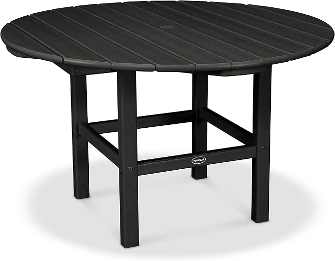POLYWOOD RKT38BL 38" Kids Dining Table, Black