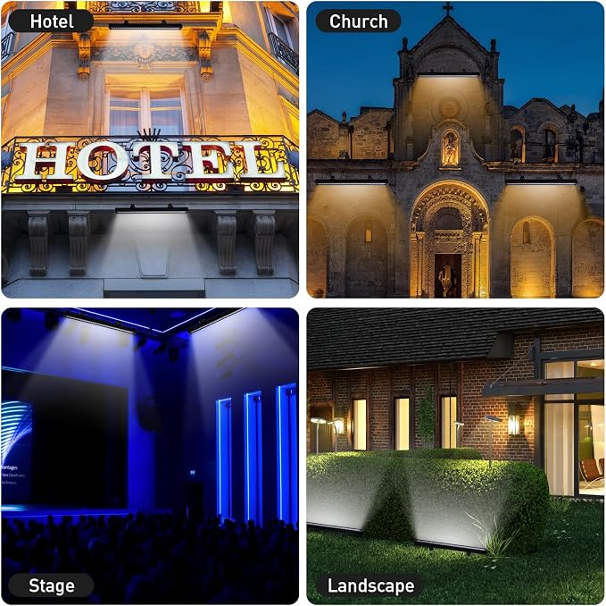 72W Outdoor Wall Washer Light Bars,7920LM Super Bright 6000K Daylight White LED Wall Washer Light,IP67 Waterproof 120V Plug in Outdoor LED Lights Bars for Landscape Yard Building Lighting(40 Inch)