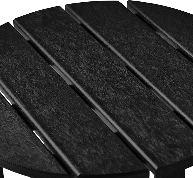 HDPE Altura Round 18" Side Table, Black