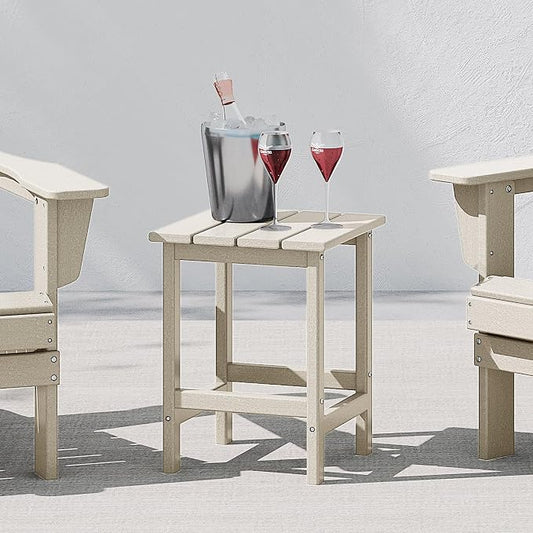 WestinTrends Malibu Square Outdoor Side Table for Adirondack Chair, Sand