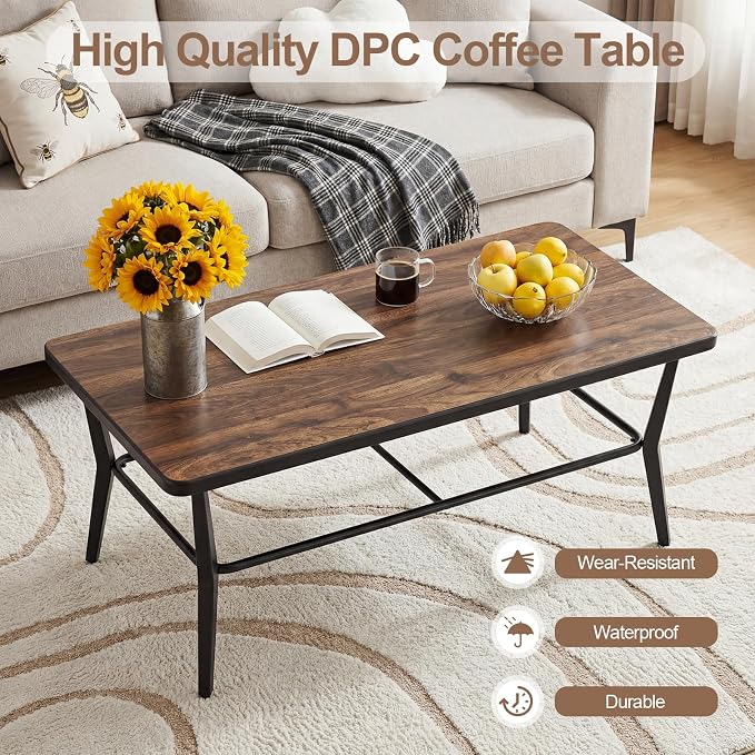 ALAULM Aluminum Patio Furniture Set with Coffee Table Rectangular, 5-seat Outdoor Sectional Furniture w/2 Swivel Chairs, Patio Conversation Set for Porch, Backyard, Poolside-Sand