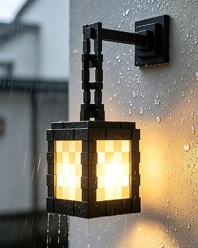 Pixel Solar Lanterns Outdoor, USB-C & Solar Hanging Light for Patio Decor | 17-Color RGB Table Lamp with Remote & Timer, IP66 Waterproof, Decor for Yard Garden Porch & Winter Camping, Gift for Gamers