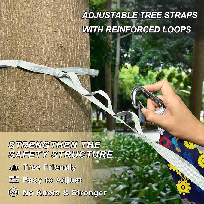 Camping Hammock Outdoor Hammocks for Outside Bright Truck Beach Trees Portable Lightweight with Pockets Tree Straps Indoor