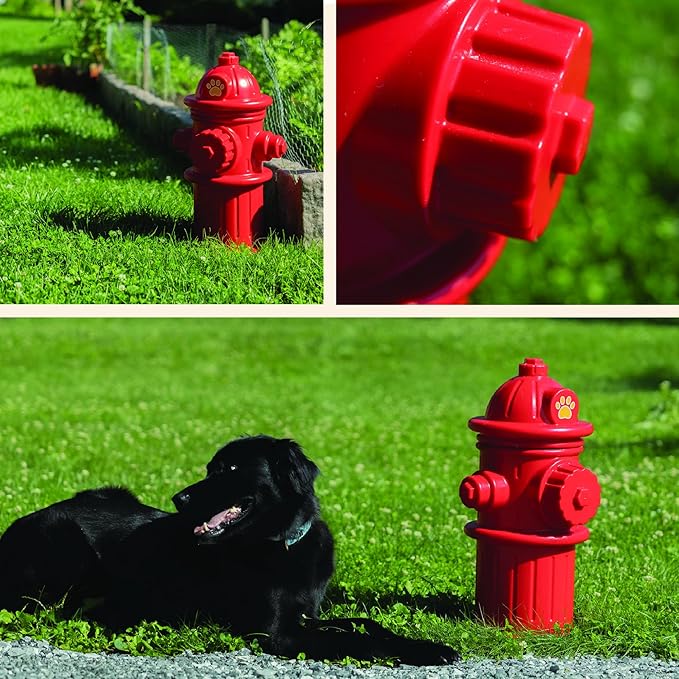 Beuta 24" Red Plastic Fake Fire Hydrant for Dogs to Pee On | Dog Fire Hydrant Pee Post | Dog Pee Post Outdoor with 3 Securing Spikes – Great for Lawn Training & Outdoor Display