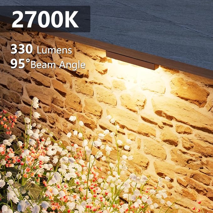 VOLISUN 7 Inch Retaining Wall Lights, 2700K Hardscape Lighting, 24 Pack | IP65 Waterproof, Cuttable Low Voltage Landscape Lighting, 12V Paver Lights, 3W Outdoor Step Lights, ETL