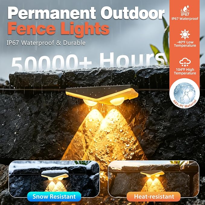 Outdoor Fence Lights Plug in, 100FT LED Fence Lights, App & Remote Control, 100 Scene Modes, IP67 Waterproof Outdoor Lights for Backyard, Patio, Deck - Brighter Than Solar Lights