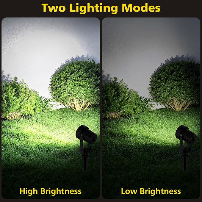 T-SUN Solar Spotlights Outdoor Waterproof, 2-in-1 Solar Landscape Spotlights LED Garden Spot Lights for Yard Tree Garden Pond Pool Area (White)