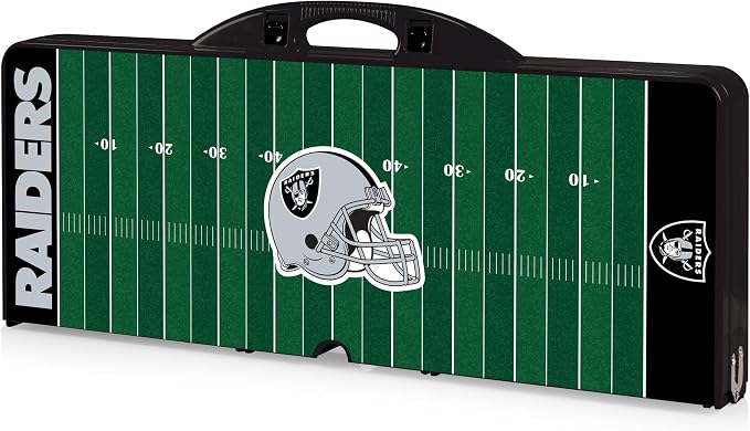 PICNIC TIME NFL Picnic Table Portable Folding Table with Seats and Umbrella